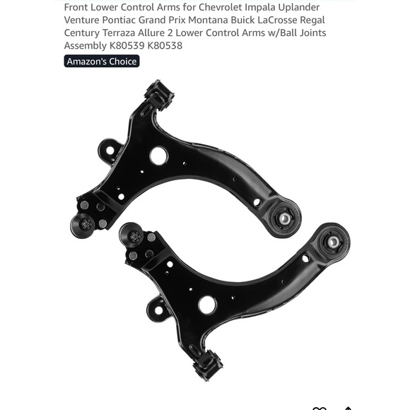 Front Lower Control Arms w/Ball Joints Pair for Buick Chevy Pontiac Saturn - Picture 1 of 10